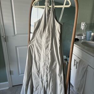 Anthropologie cross back tan maxi dress